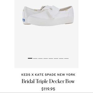 Keds x Kate Spade bridal triple decker bow slip on